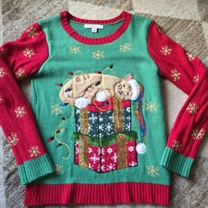 Cozy Holiday Cat Sweater for Kids